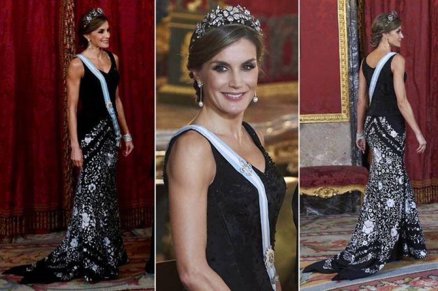 Royal Style - Letizia sublime au banquet pour le prsident isralien et sa femme