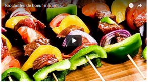 Brochettes de boeuf marines