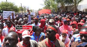 Marche Nationale des Enseignants : une mobilisation impressionnante  Saint-Louis, ce matin ( Vido & Photos )